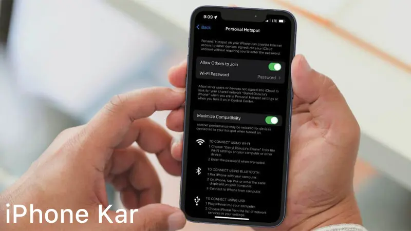 مشکل هات اسپات iPhone