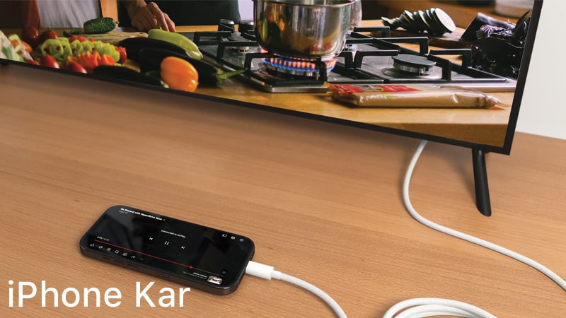 اتصال گوشی آیفون به تلویزیون با کابل HDMI